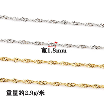 B344 18k 24k Gold Plated Stainless Steel Chain Wave Unique Chain for Necklace Bracelet Jewelry Diy Making