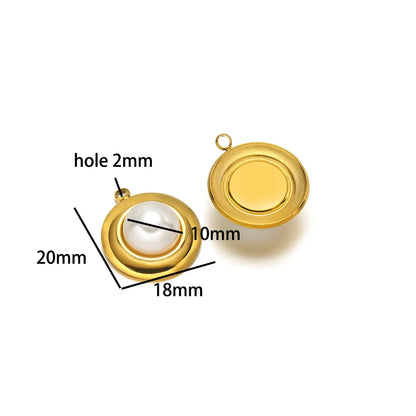 Hot Sale Fashion 18k Gold Plated Stainless Steel Pearl Flower Irregular Shape Charm Pendant for DIY Necklace Jewelry Making