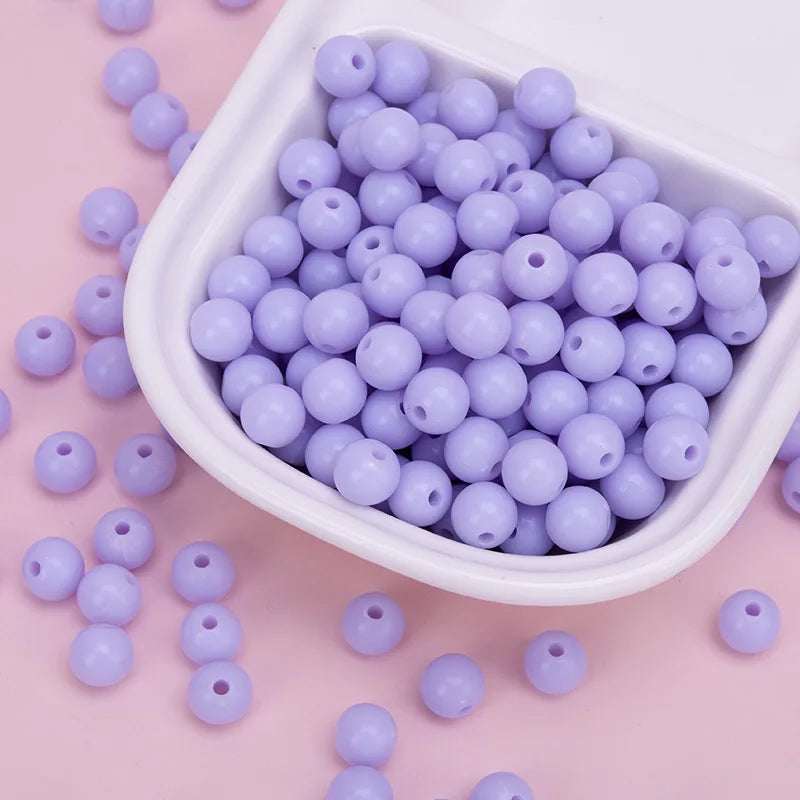 500g Wholesale Lucite Beads 4-10mm Multi Color Acrylic Beads for Crafting