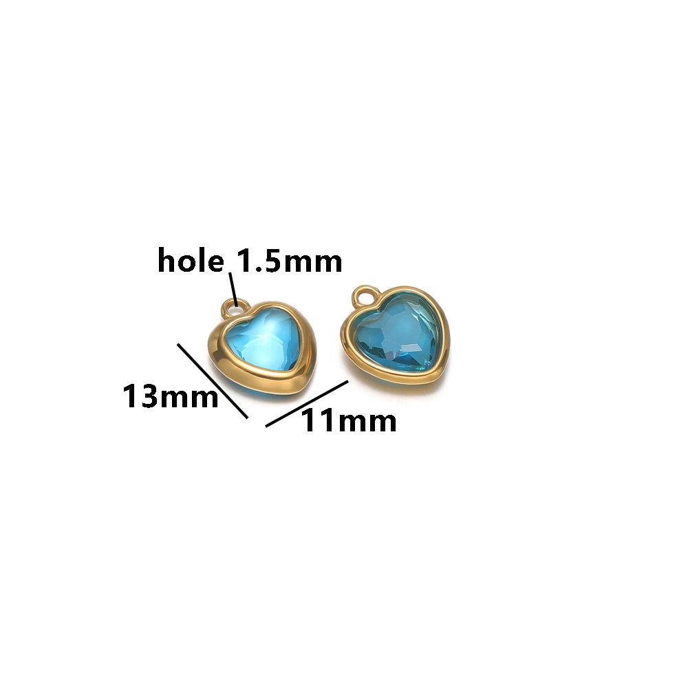 Fashion Stainless Steel 18k Pvd Gold Plated Heart Shaped Charms Pendant for DIY Jewelry Necklace Making