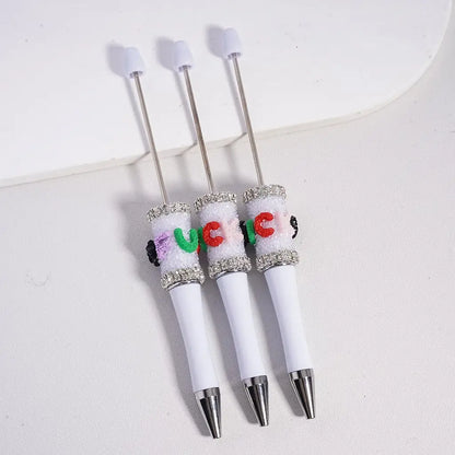 Sugar Ballpoint Pen Humor Text Black White Rose Rhinestone Chain Funny Office Gift