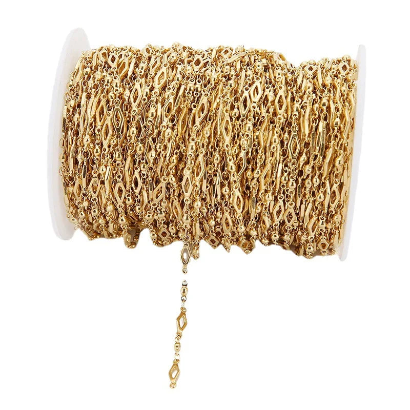 B3275 4mm Gold Filled Chain Bead Chain Stainless Steel Chain for Making