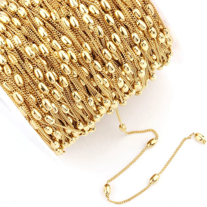 B1591High Quality Gold Silver Beads Chain Ins Hot Necklace Chain Stainless Steel Accessory
