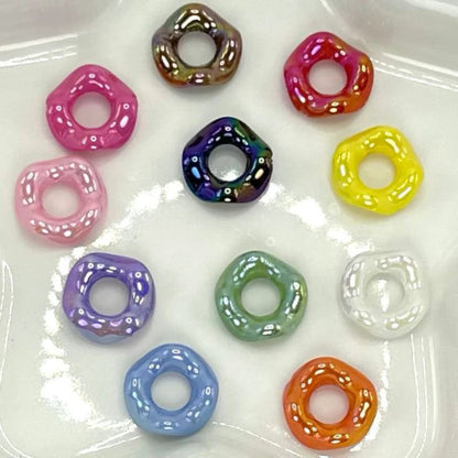 UV Finish Colorful Shiny Round Acrylic Wave Ring Loop for Pen Beads