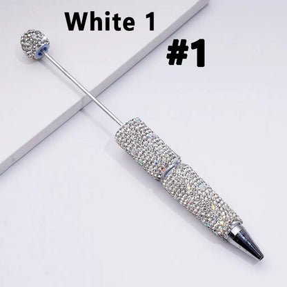 Full Rhinestone Beadable Clay Ballpoint Pens - DIY Beaded Plastic Pen for School Office Gift