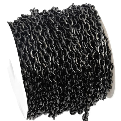 D1049 Gun Black Plating Stainless Steel Jewelry Necklace Bracelet Body Chains Truck Cuban Paper Clip Roller Fashion Men Chains