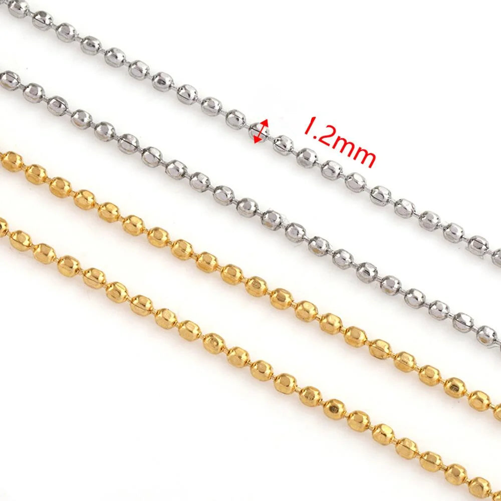 A2127 High Quality 19k Gold Bead Faceted Ball Chain Necklace Bracelet Jewelry Making Diy Stainless Steel Chain