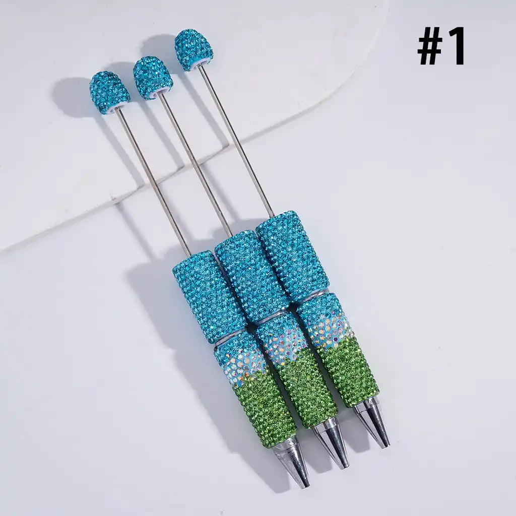 DIY Ballpoint Clay Pen Three Layers Full Rhinestone Bling Teacher Student Office Gift