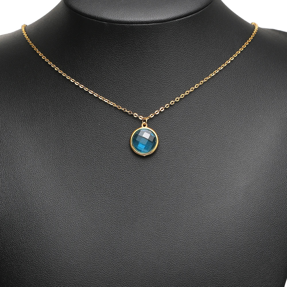 18K Gold Plated Stainless Steel Enamel Round Pendant Findings for Necklace Earrings Garment Making