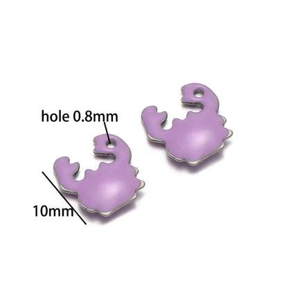 Cute Pendant 18k Gold Plated Stainless Steel Oil Drop Small Crab Charm Pendant for DIY Jewelry Making Wholesale