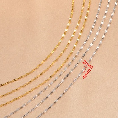 E127 Fashion Silver Gold Plated Chain Waterproof Stainless Steel Link Chains 8 Connector Chains for Jewelry Custom