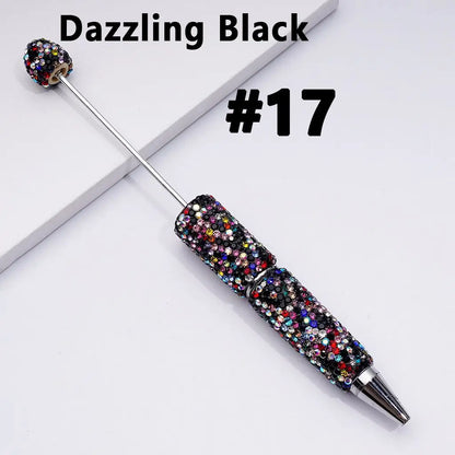 Full Rhinestone Beadable Clay Ballpoint Pens - DIY Beaded Plastic Pen for School Office Gift