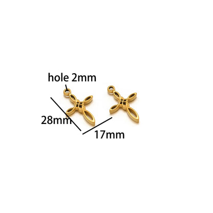 Wholesale Gold Plated Stainless Steel Moon Sun Leaf Cross Heart Charm Pendant for DIY Jewelry Necklace Making