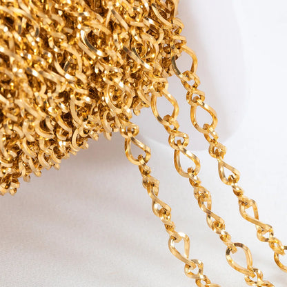B4928 Vaccum 18k Gold Chain Stainless Steel Silver Chain Necklace Accessory Bulk Thunk Chain for Diy