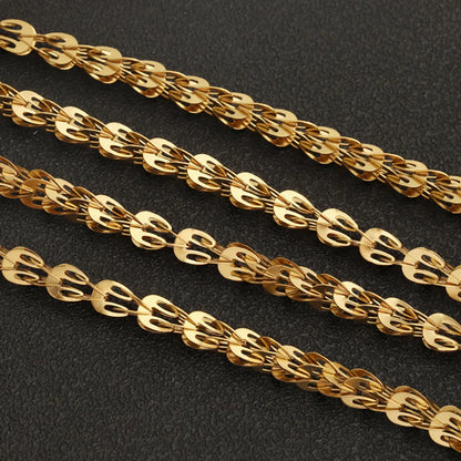 D987 New Stainless Steel 18K Gold Plated Fan-Shaped Cross-Cutout Phoenix-Tail Mesh Chain for Jewelry Necklace Anklet Body Chain