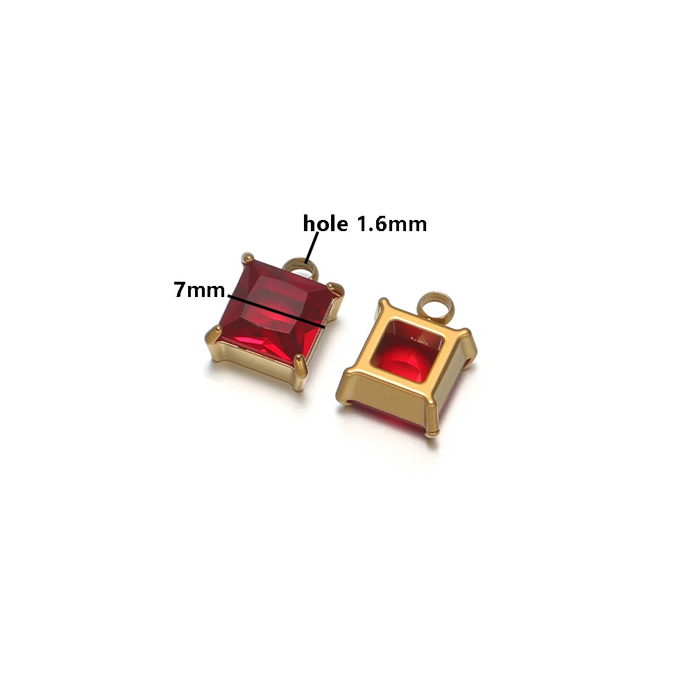 Minimalist Fashion Stainless Steel 18k Gold Plated Star Oval Rectangle Charms Pendant for DIY Jewelry Necklace Making