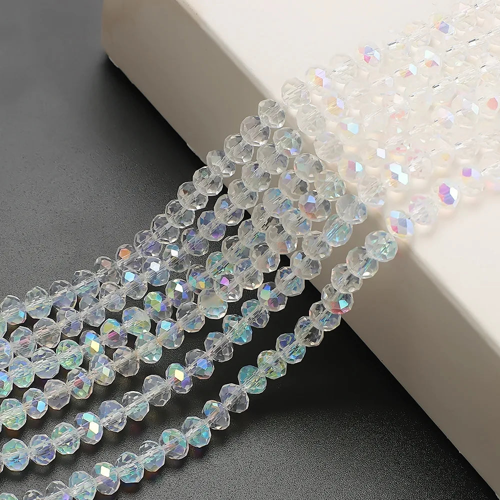 Wholesale Round Crystal 2/3/4/6/8/10/12mm Rondelle Glass Faceted Beads for DIY Jewelry Making