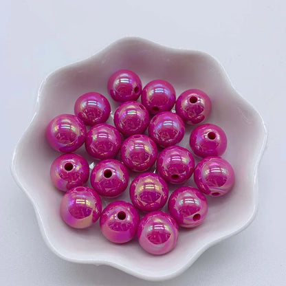 Hot Sale 500G/bag Acrylic Beads AB Plating Plastic Round Loose Beads for Mobile Phone Chain Bracelet Jewelry Making