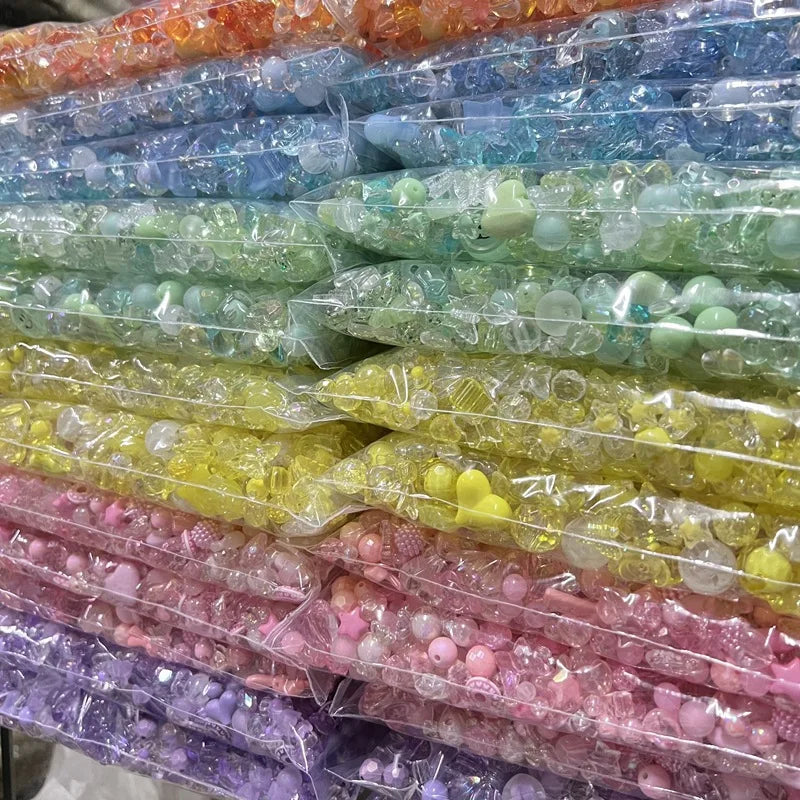 DIY Transparent Acrylic Beads Handmade Material for Jewelry Making  Bracelet Mobile Phone Chain Mixed Shapes Key Chain