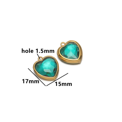 Fashion Stainless Steel 18k Pvd Gold Plated Heart Shaped Charms Pendant for DIY Jewelry Necklace Making