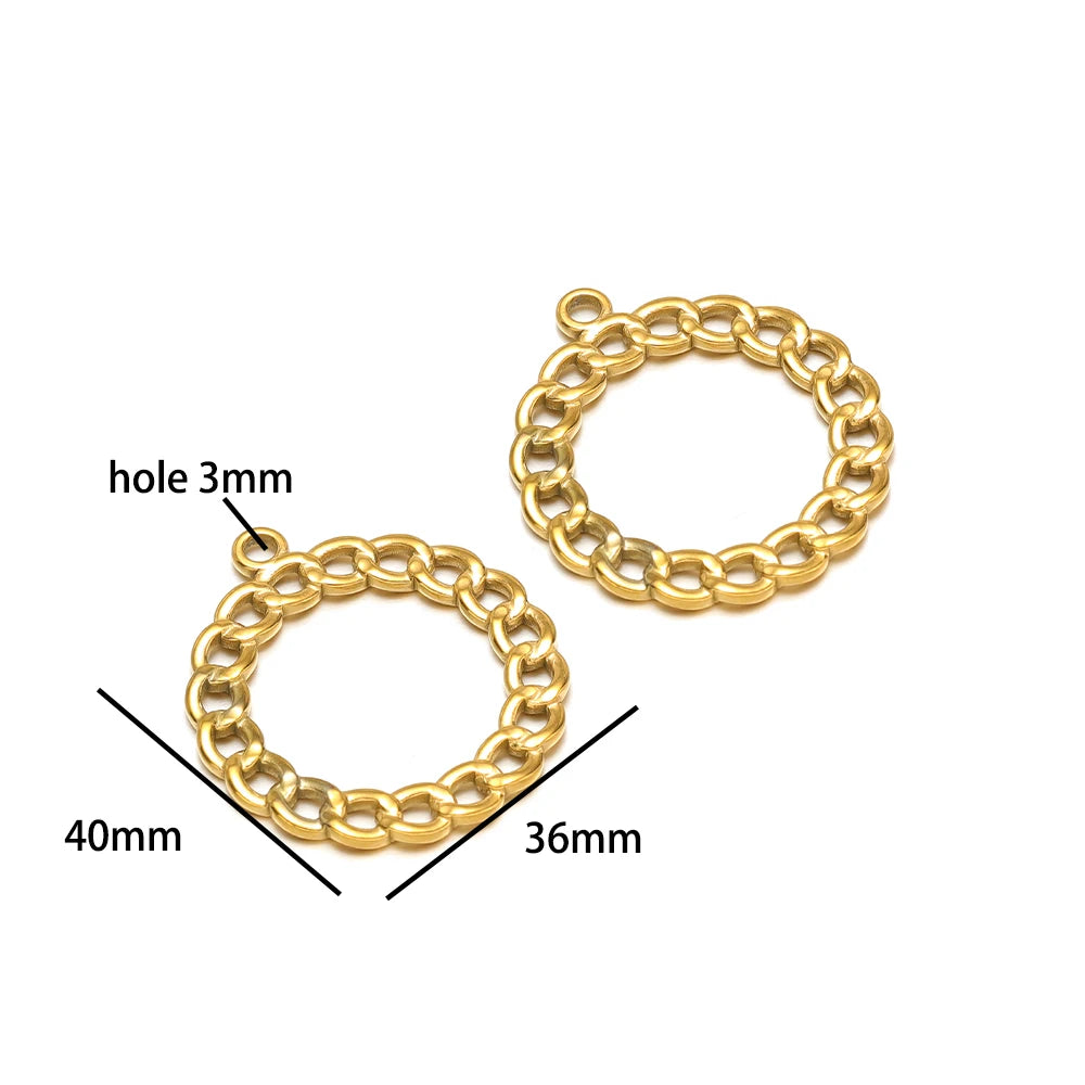 Fashion Trend  18k Gold Plated Stainless Steel Sun Star Heart Conch Charm Pendant for DIY Necklace Jewelry Making Accessories