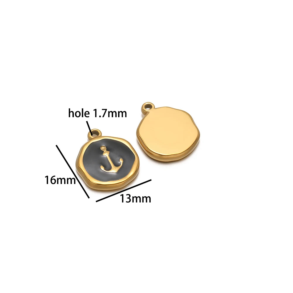 Factory DIY Charm 18k Gold Plated Stainless Steel Enamel Cross Dog Paw Pendant for Women Necklace Jewelry Making