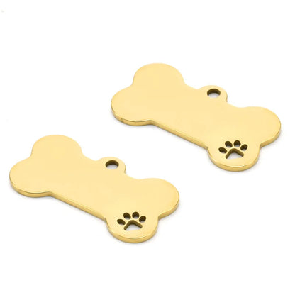 High-quality Polishing Stainless Steel Gold Plated Bone Dog Brand Charm Pendant for Jewelry Making Accessories