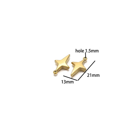 Fashion Pendant 304 Stainless Steel 18k Gold Plated Cross Moon Geometric Charm Pendant for DIY Jewelry Necklace Making