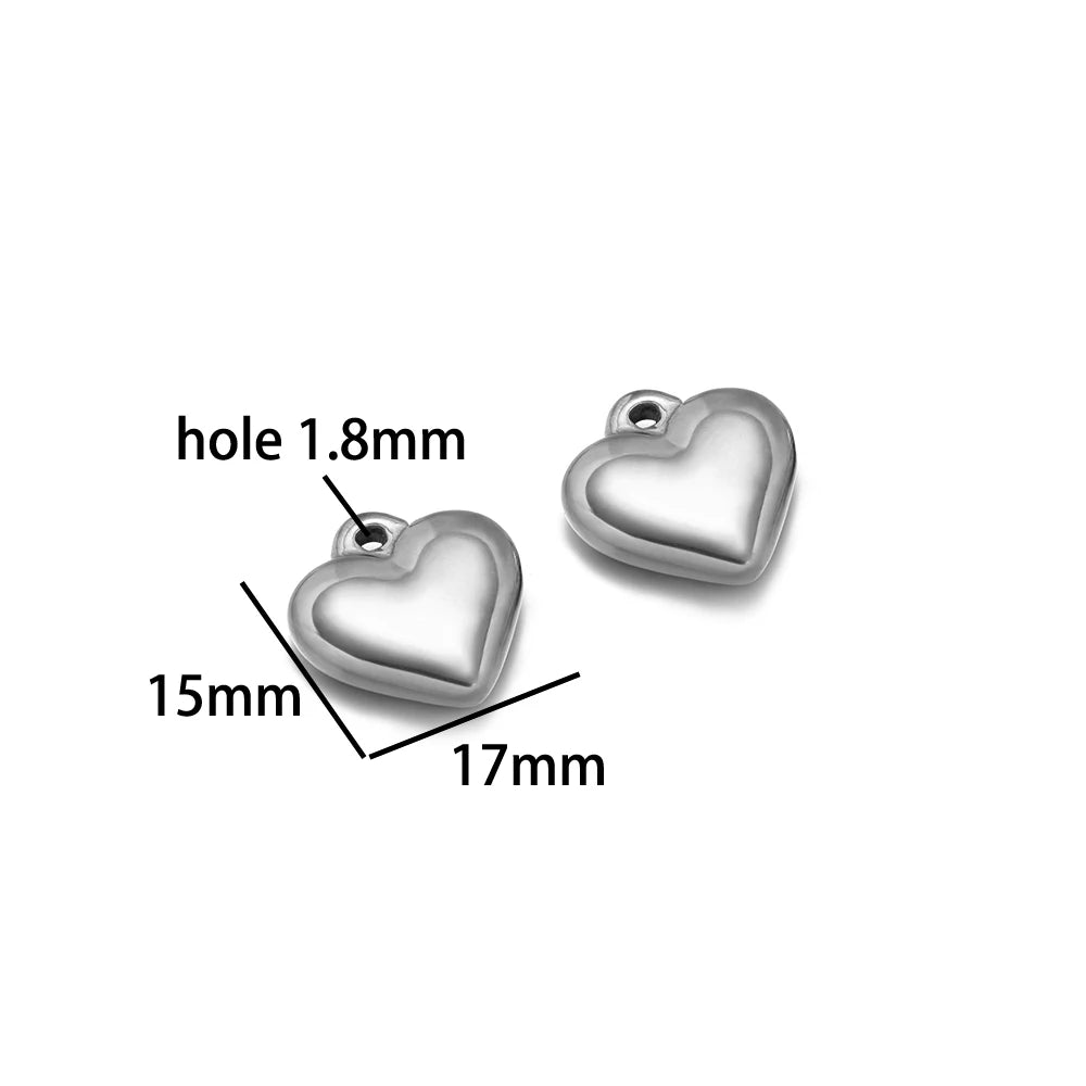 Fashion love Pendant 18k Gold Plated Stainless Steel Heart Shape Charm Pendant for DIY Jewelry Making Accessories