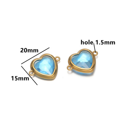 Fashion Stainless Steel 18k Pvd Gold Plated Heart Shaped Charms Pendant for DIY Jewelry Necklace Making