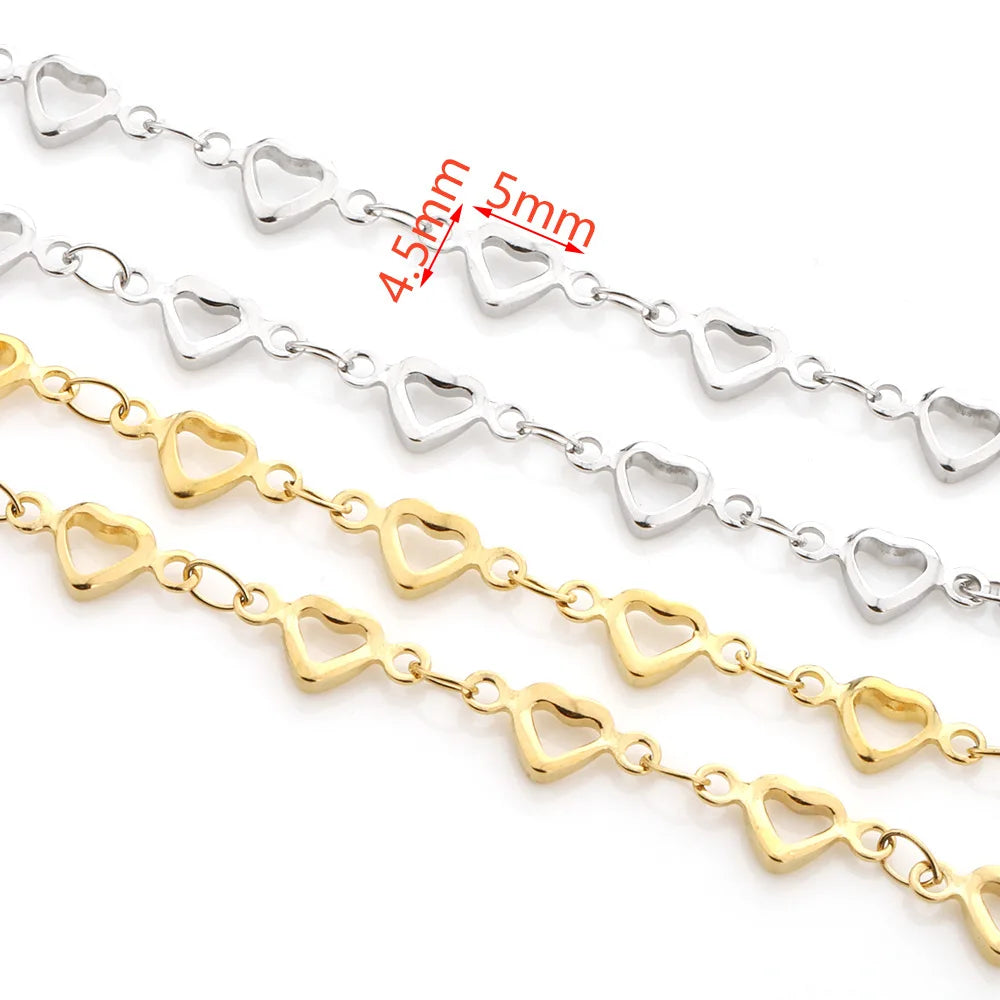 Wholesale Stainless Steel Chain 18k Gold Pvd Chain Custom Permanent Heart Chains for Women Jewelry