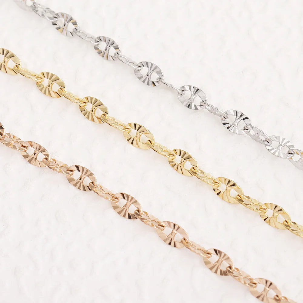 D482 Fashion Stainless Steel Chain 18k Gold Rose Gold Plated Chain Lip Necklace Bracelet Making Chain Diy