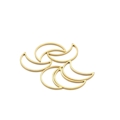 Half Moon Charm Stainless Steel Gold  Plated Charm Moon-Shape Charm Pendant for DIY Jewelry Necklace Making