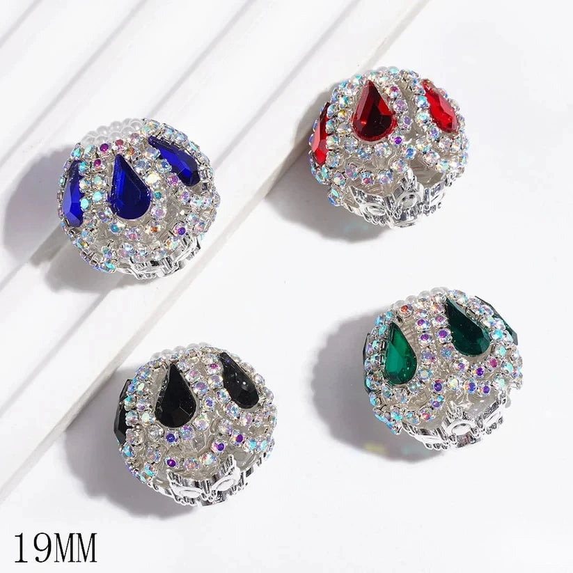 19MM Handmade Acrylic Focal Beads Alloy Six Point Flower with Pearl Loop & AB Rhinestone for DIY Beadable Pen & Keychain Bulk