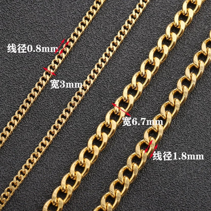 B359 18kgold Gold Grinding Chain Fashion Cuban Chain Punk Chain Luxury for Men Wearing