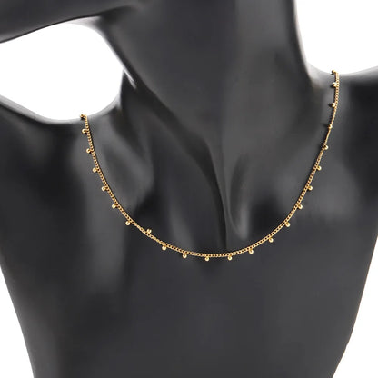 B4587 Roller Gold Plated Chain Vacuum Stainless Steel Chain Round Ball Beads Chain for Jewelry Diy