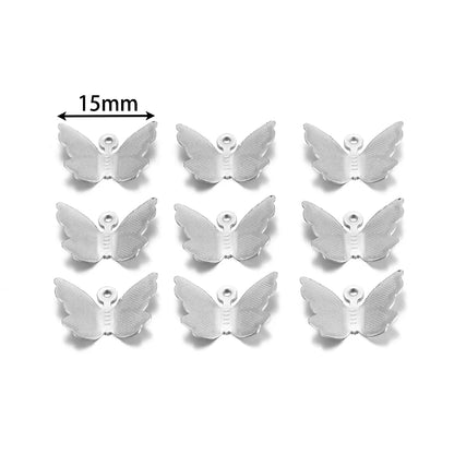 Waterproof PVD Stainless Steel 18K Gold Plated 15mm Butterfly Shaped Charm for Jewelry Necklace Making