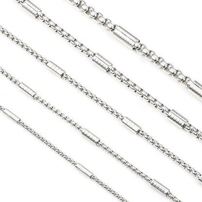 3D Charms Stainless Steel DIY Chain Silver Plated Accessory for Jewelry Making Necklace Bracelet Men Women