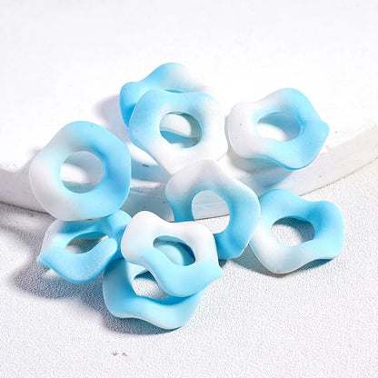 Acrylic Spacer Beads Frosted Matte Wavy Shape Ombre Color 16MM for DIY Beaded Pen Accessories Glitter Macaron