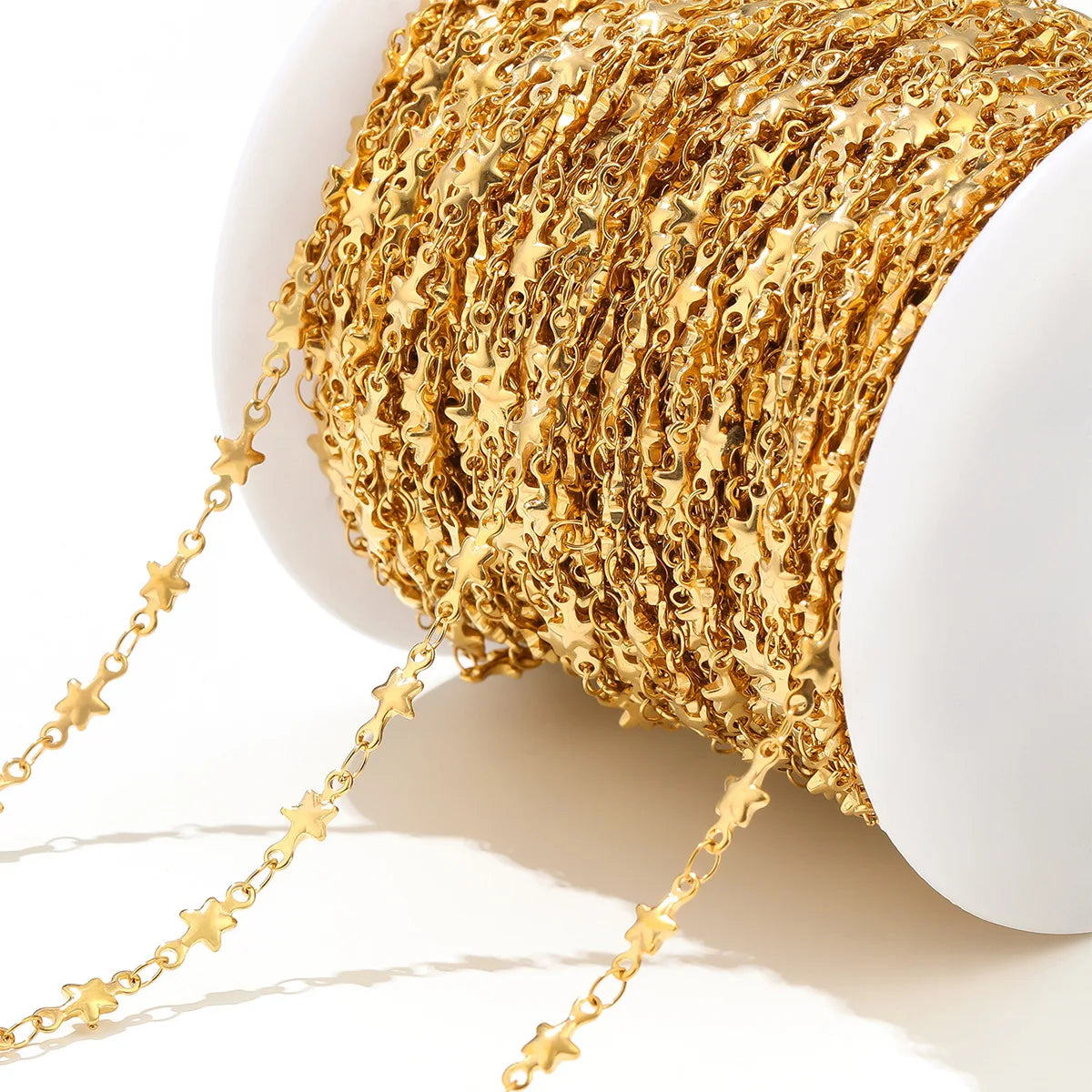 E400 Hot PVD Plated Star Chain Gold Silver Thunk Chain Permanent Stainless Steel Chain for Diy