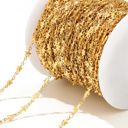 E400 Hot PVD Plated Star Chain Gold Silver Thunk Chain Permanent Stainless Steel Chain for Diy