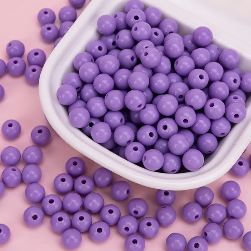 500g Wholesale Lucite Beads 4-10mm Multi Color Acrylic Beads for Crafting