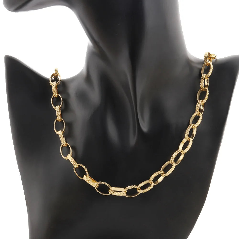 E577 Wholesale Factory Stainless Steel Chain Shine Gold Silver Cross Chain Big Oval Custom Permanent Chains Diy