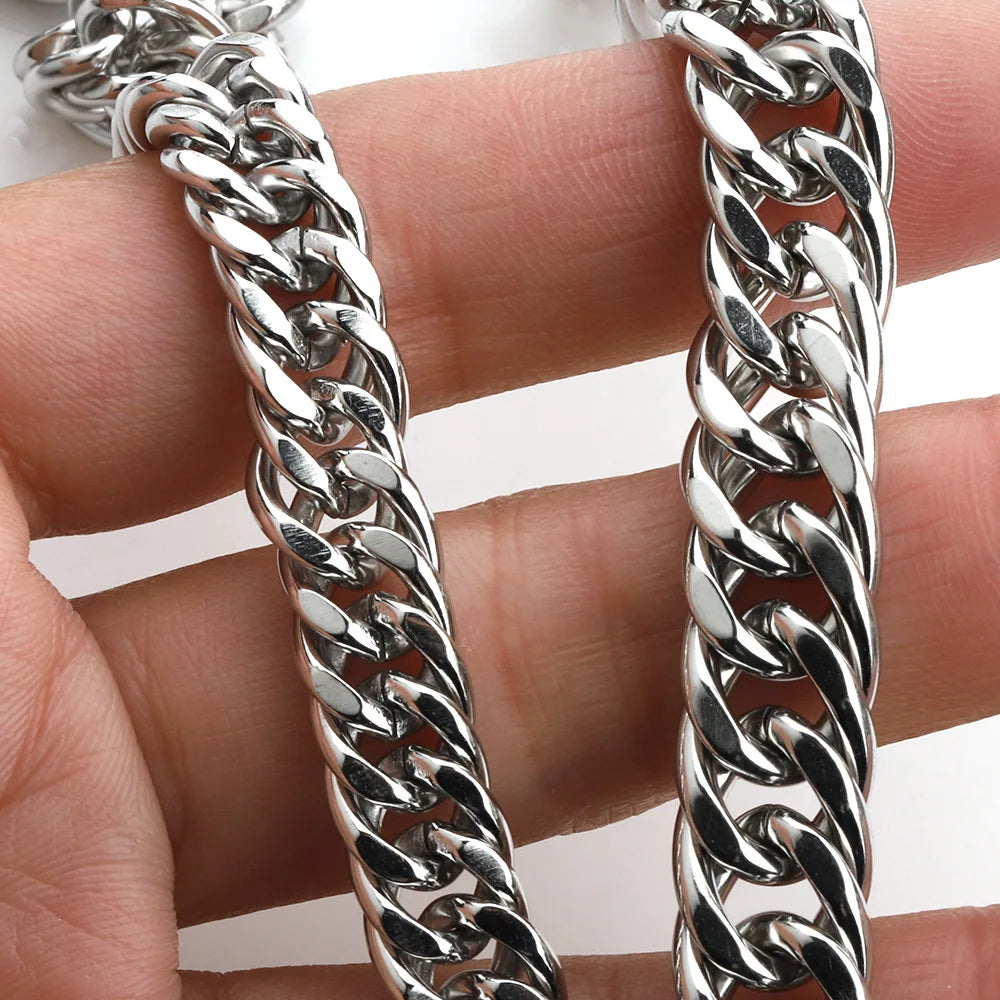 E578 Wholesale Aluminium Chain Trunk Gold Silver Chain Custom Permanent Cuban Chains for Men Jewelry Diy