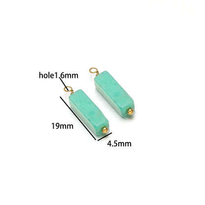 Handmade Fashion Jewelry 18k Gold Plated Stainless Steel Cylinder Charm Pendant for DIY Necklace Jewelry Making Accessories