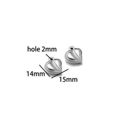 Fashion love Pendant 18k Gold Plated Stainless Steel Heart Shape Charm Pendant for DIY Jewelry Making Accessories