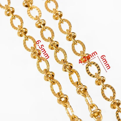 E208 Fashion Silver Gold Plated Chain Waterproof Stainless Steel Roller Link Chains for Jewelry Custom Diy