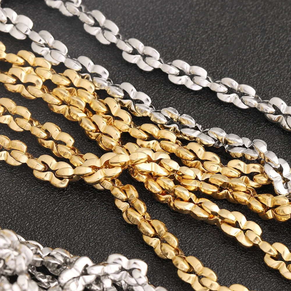 D402 Fashion Stainless Steel Chain Flower Bulk Roll Chain Infinity Shape Necklace Bracelet Chain Wholesale
