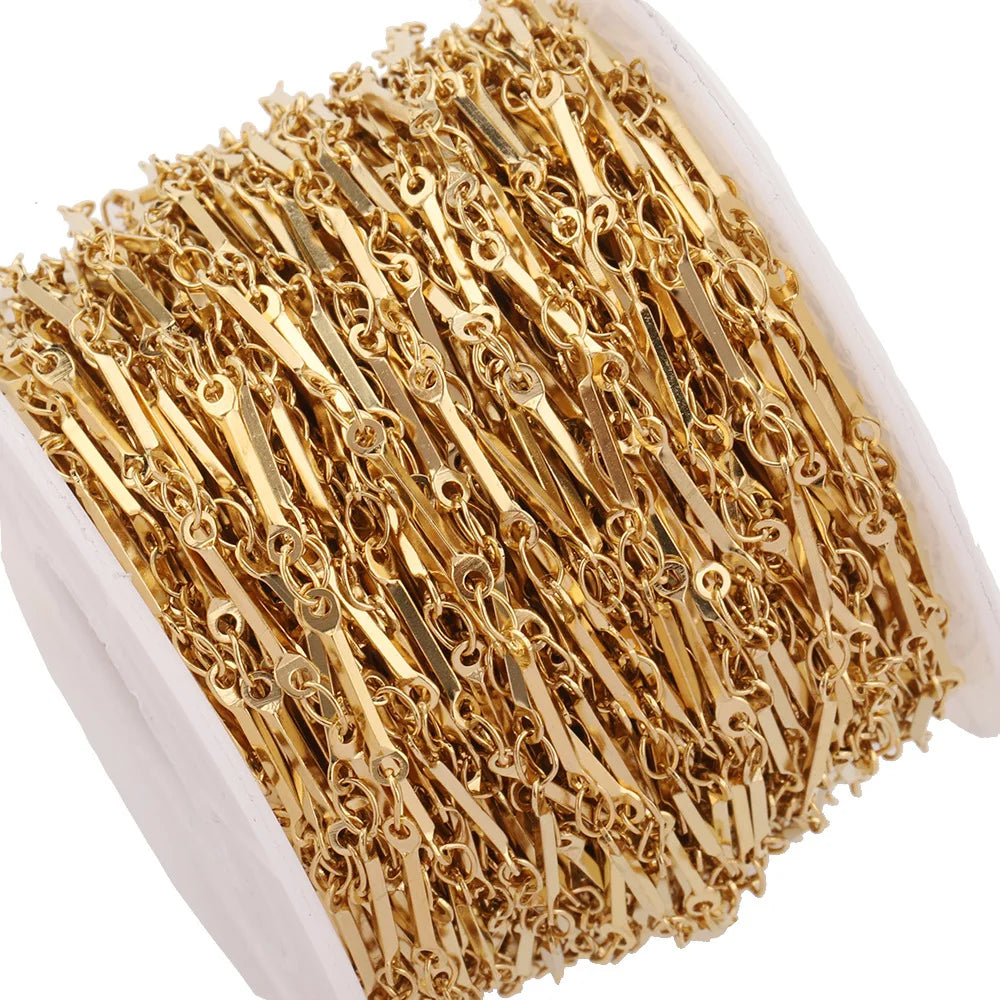 B3823 18k Gold Chain Stainless Steel Non-tarnished Chain Necklace Accessory Bulk Chain for Diy