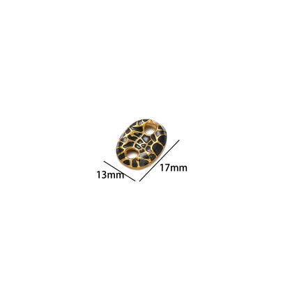 No Tarnish Stainless Steel Gold Plated Pig Nose Colorful Drop Enamel Double Hole Connection Charm Pendant for Necklace Making